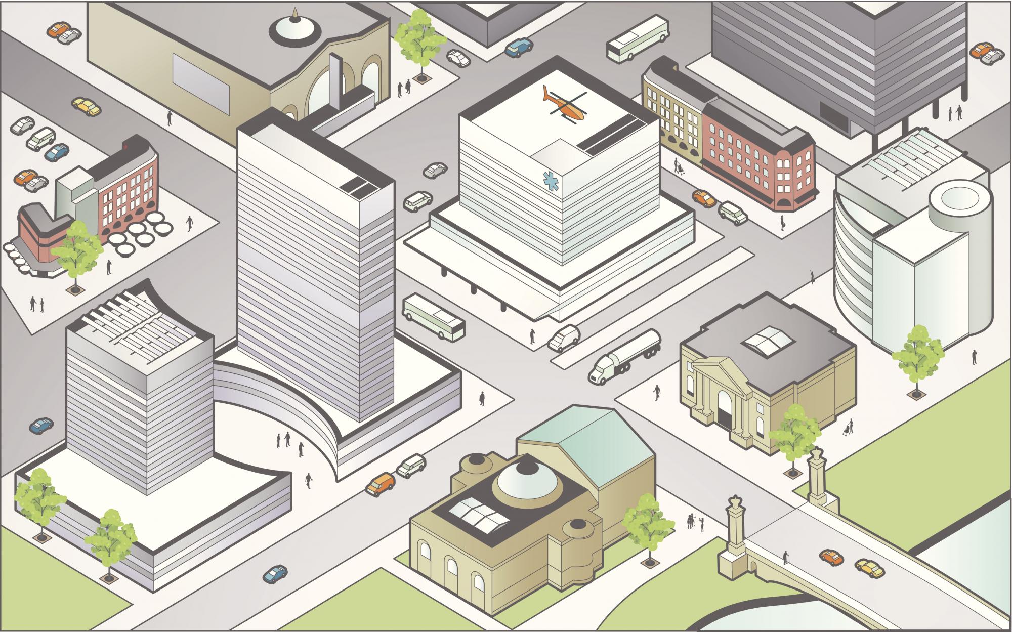 Business center of a city
