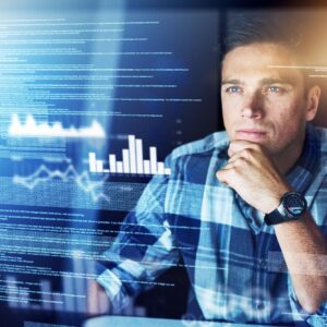 Man looking at computer screen