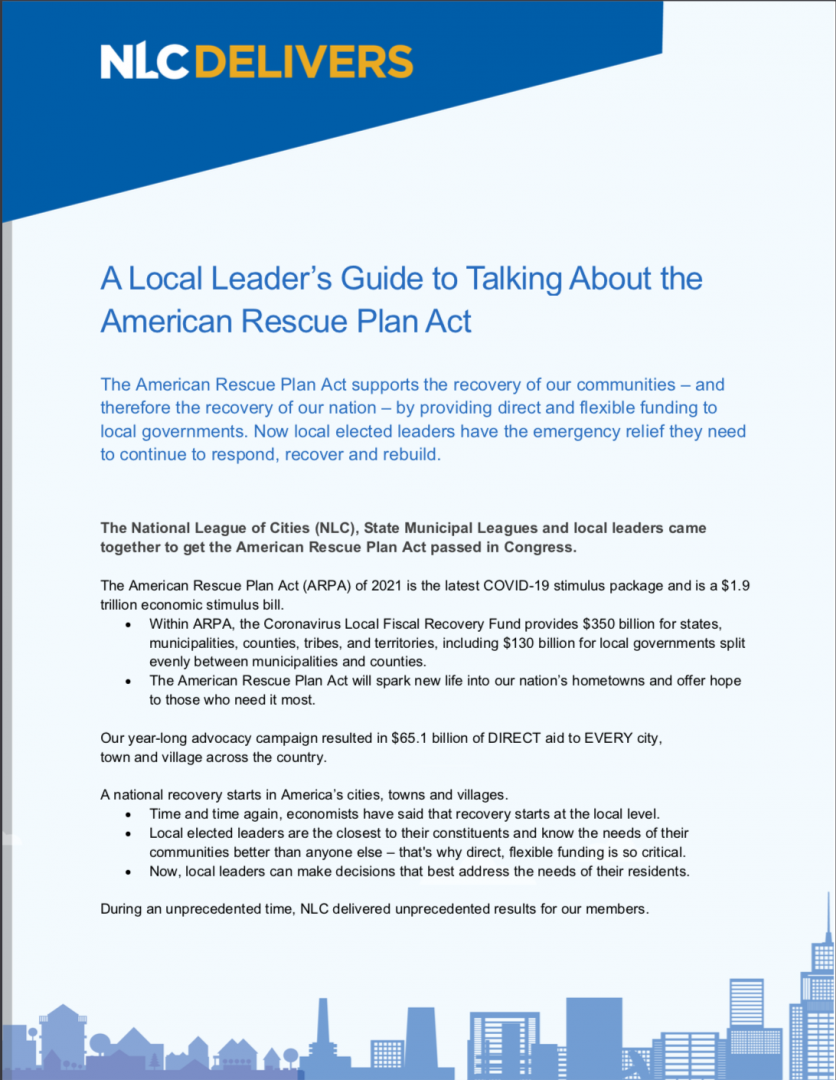 A Local Leader’s Guide to Talking About the American Rescue Plan Act ...
