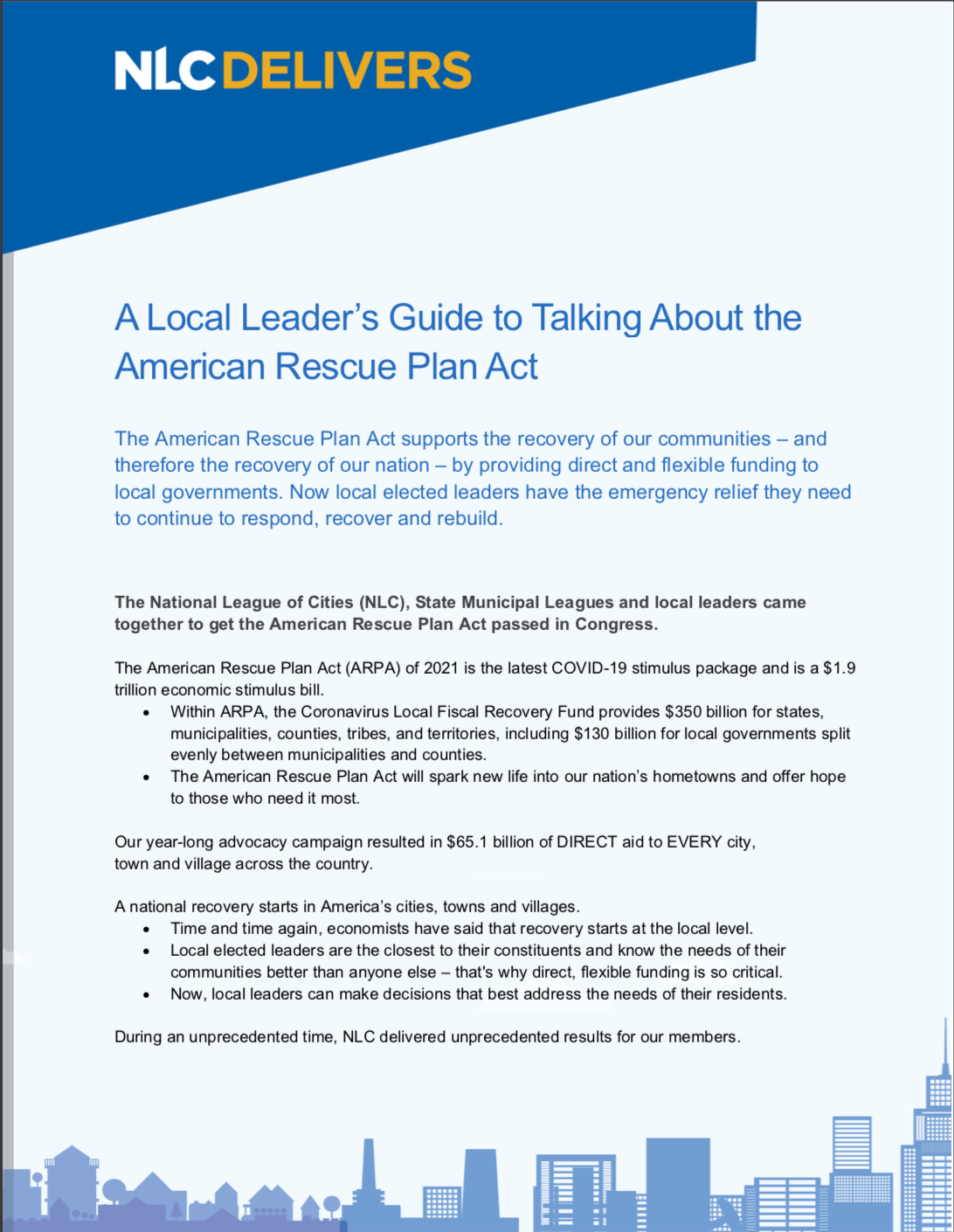 A Local Leader’s Guide to Talking About the American Rescue Plan Act ...