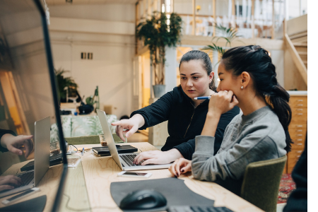 women working on the computer